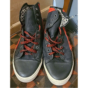 PF Flyers Black & Red High Top Athletic Sneakers Mens Size 9 Womens Size 10.5